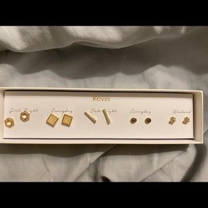5 pairs brand new Kevia gold earrings